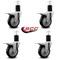 Service Caster 4'' Black Poly Swivel 1-3/4'' Expanding Stem Caster Set Total Lock Brake, 4PK SCC-EXTTL20S414-PPUB-BLK-134-4 - alternate 3